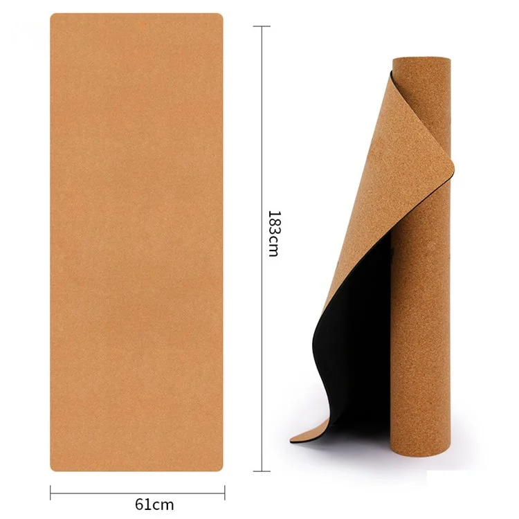 Amyup 1830x610x5mm Cork + Natural Rubber Yoga Mater