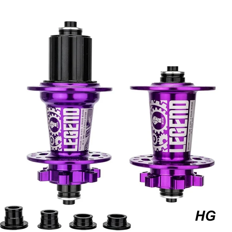 ZTTO DR290 1 Pair MTB Bicycle 8-13 Speed Disc Brake Hub 32 Holes 6 Pawls Thru Axle Bike Disc Brake Hub - Purple HG