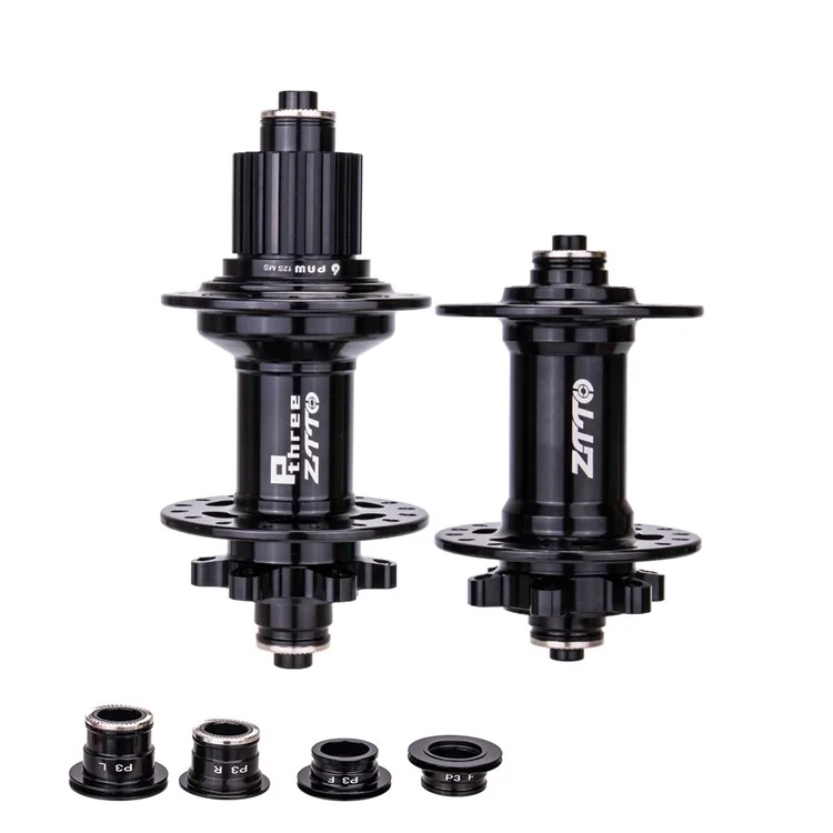ZTTO P3 1 Pair MTB Bicycle 8-11 Speed 32H 6 Pawls Aluminum Alloy Disc Brake Hub - Black MS