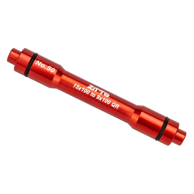 ZTTO Bicycle Wheel Fork Axle Aluminum Alloy Quick Release Thru Axle Skewer Adapter - 15x100 to 9mm QR Red