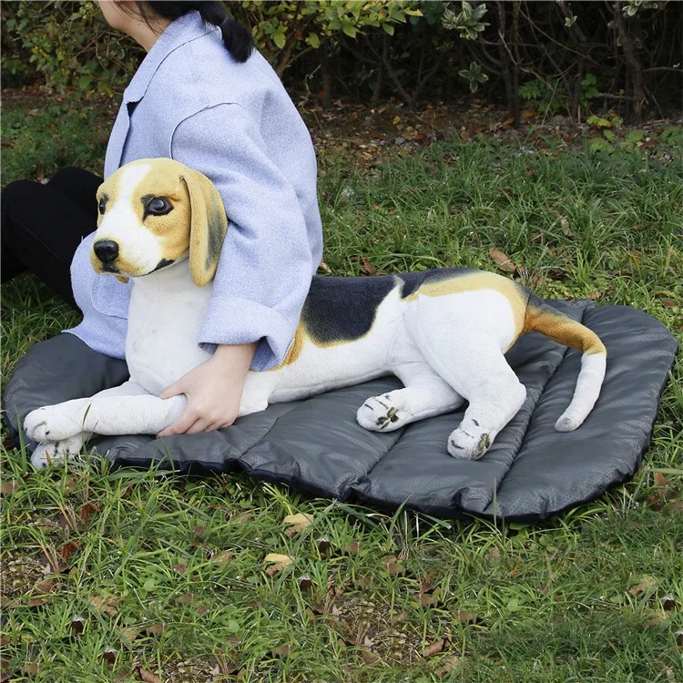 Outdoor wasserdichte Hundematte zum Falten mit Aufbewahrungstasche, Größe S: 80x70cm - Grau