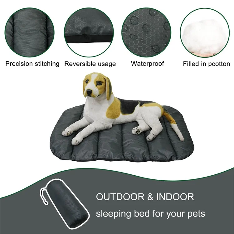 Outdoor wasserdichte Hundematte zum Falten mit Aufbewahrungstasche, Größe S: 80x70cm - Grau