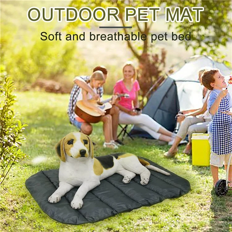 Outdoor wasserdichte Hundematte zum Falten mit Aufbewahrungstasche, Größe S: 80x70cm - Grau