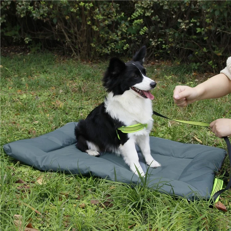 Outdoor Camping Dog Sleeping Mat 600D Oxford Cloth Pet Bed Rest Pad - Grey
