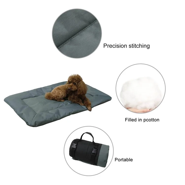 Outdoor Camping Dog Sleeping Mat 600D Oxford Cloth Pet Bed Rest Pad - Grey