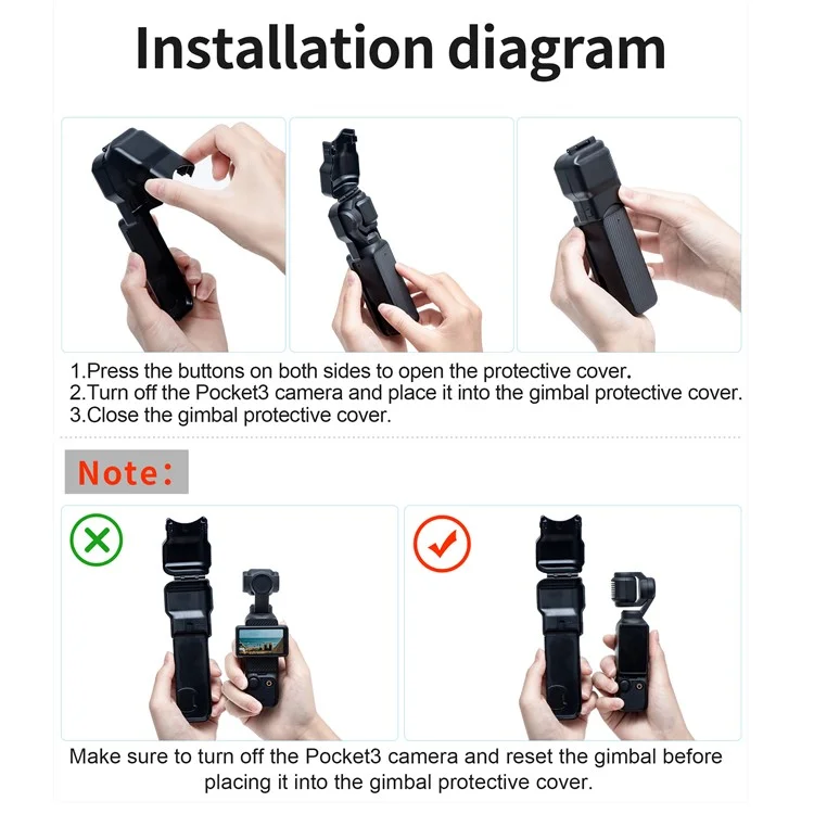 STARTRC 1139099 Per DJI Osmo Pocket 3 Protezione Gimbal in Plastica Schermo Copertura Obiettivo