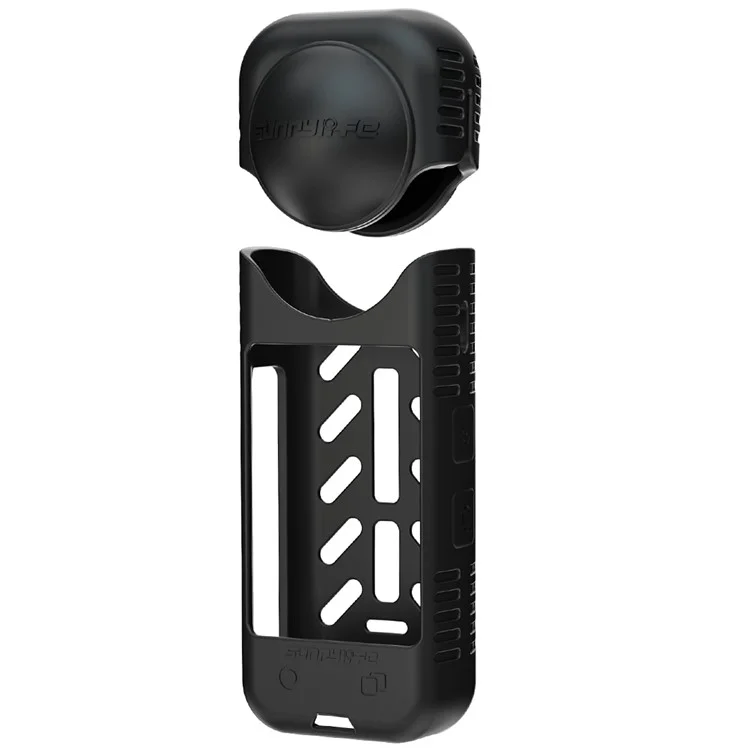 SUNNYLIFE X4-BHT818 For Insta360 X4 Silicone Protective Case Camera Sleeve with Lens Cap Cover - Black
