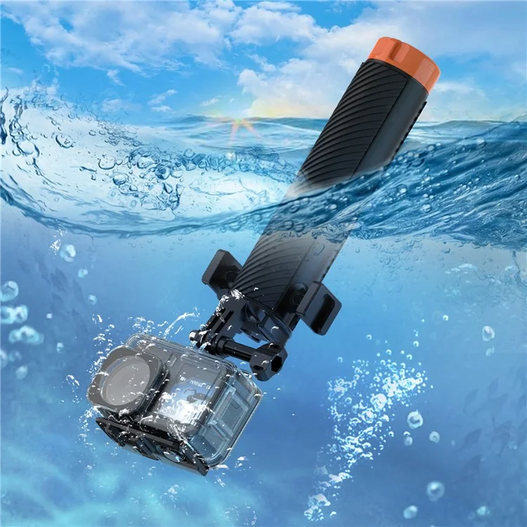 FLW006 Interfaccia a slitta fredda Impugnatura galleggiante a mano Bastone di galleggiabilità per immersioni per Gopro / DJI Action / Insta360 Sport Camera