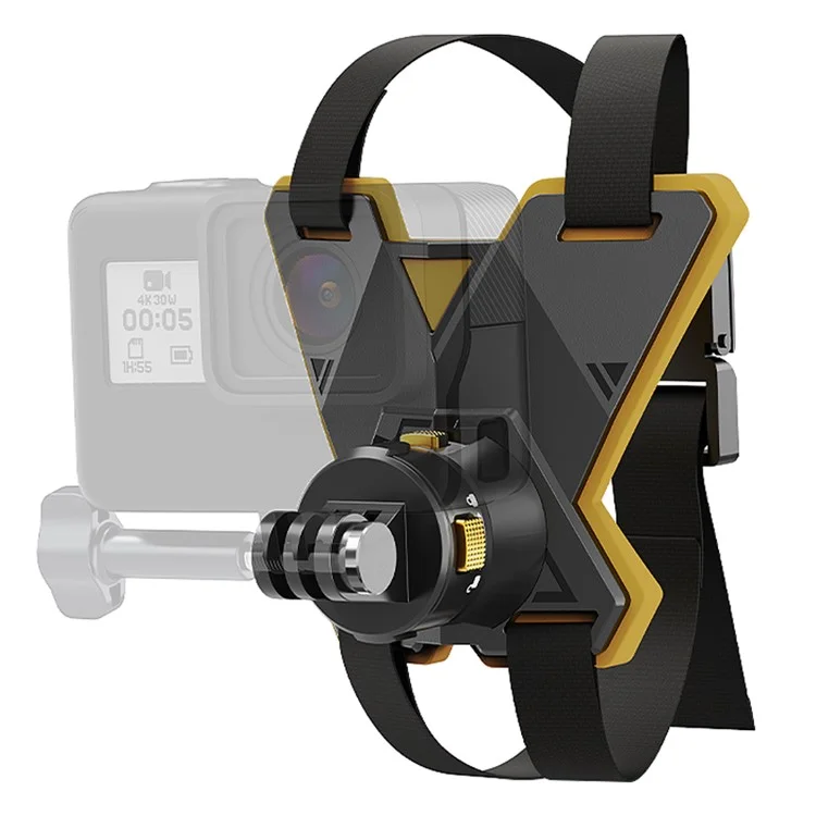 JX-XBDO1-MM Para Suporte de Queixo de Câmera de Ação GoPro com Base Magnética + Mini Adaptador + Clipe de Telefone