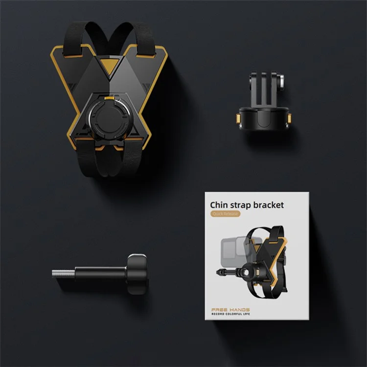 JX-XBDO1-MM Para Suporte de Queixo de Câmera de Ação GoPro com Base Magnética + Mini Adaptador + Clipe de Telefone