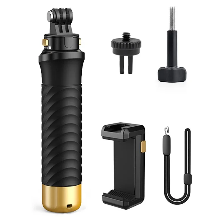 JX-FLB02-M For GoPro Hero 12 / 11 / 10 Action Camera Floating Hand Grip+Quick-Release Base+Phone Clip