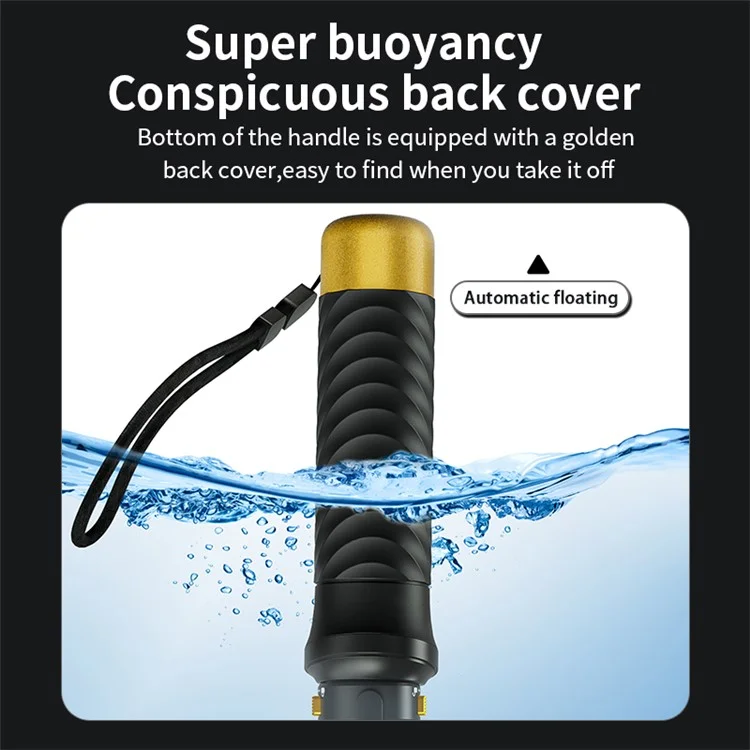 JX-FLB02-M For GoPro Hero 12 / 11 / 10 Action Camera Floating Hand Grip Handle Mount with Wrist Strap