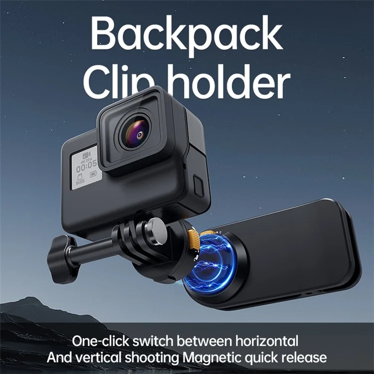 Gp-039 Clip to Backpack Camera Mount mit magnetischem Handyhalter + magnetischer Schnellwechselhalterung für GoPro