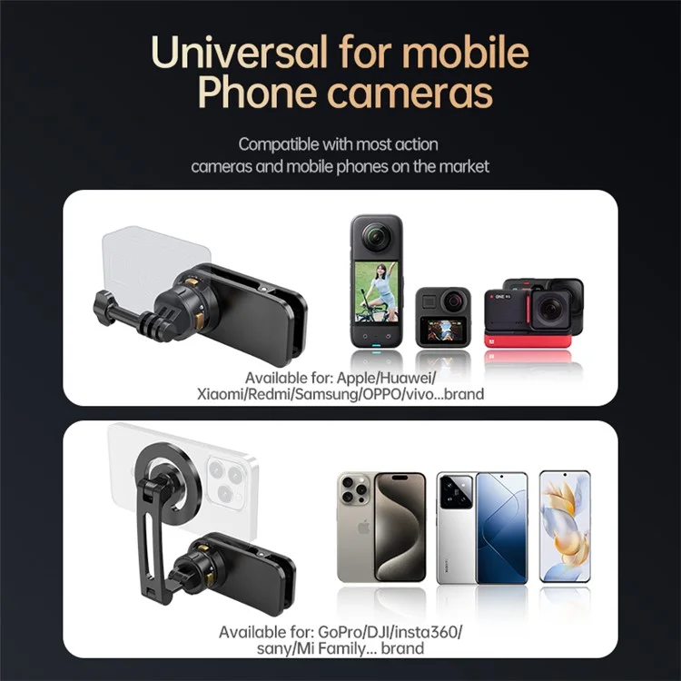 Gp-039 Clip to Backpack Camera Mount mit magnetischem Handyhalter + magnetischer Schnellwechselhalterung für GoPro