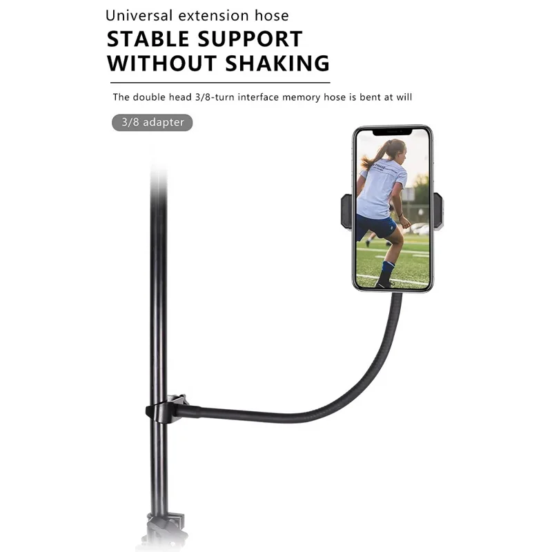 X003 Metal Clamp Flexible Extension Hose Phone Holder for Photography Light Stand