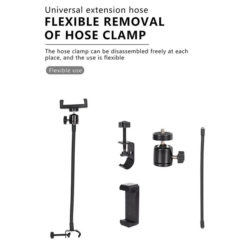 X003 Metal Clamp Flexible Extension Hose Phone Holder for Photography Light Stand