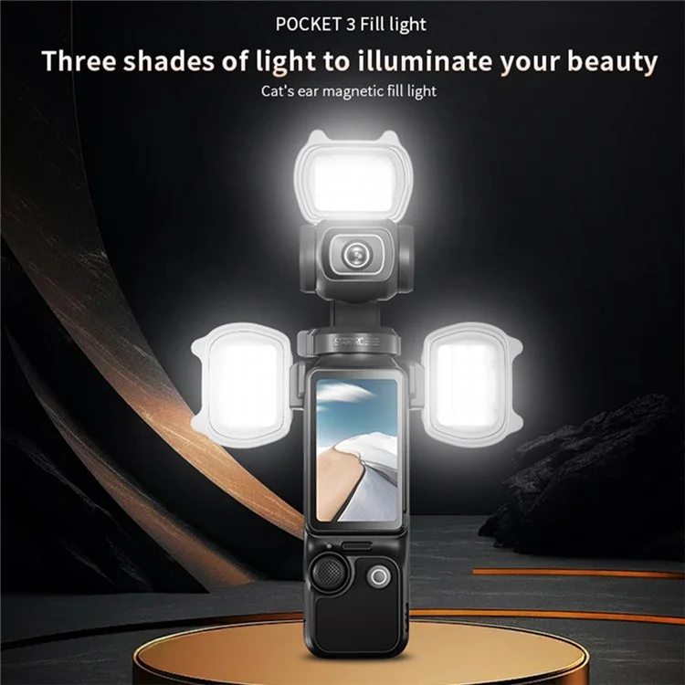 STARTRC 1140712 For DJI Osmo Pocket 3 Cat Ear Design LED Fill Light 3 Modes Magnetic Camera Fill Lamp