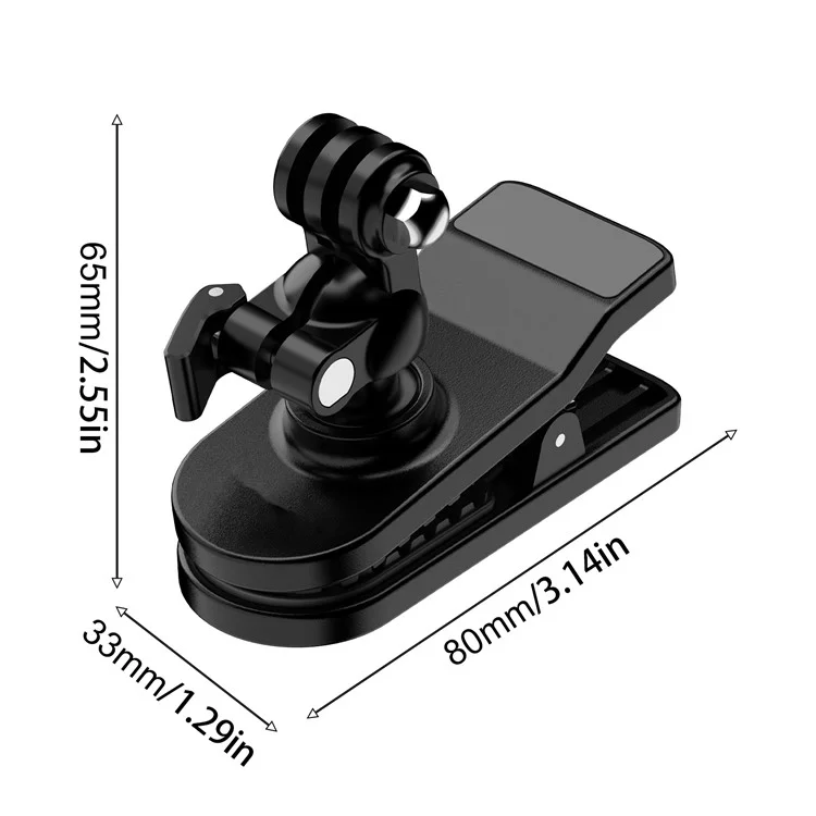 Pour GoPro / Dji / Insta360 Action Caméra 360 Degrés Rotation Backpack Clip Camera Mount Bracket