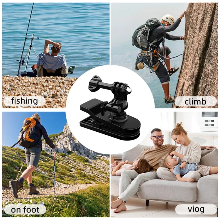 Pour GoPro / Dji / Insta360 Action Caméra 360 Degrés Rotation Backpack Clip Camera Mount Bracket