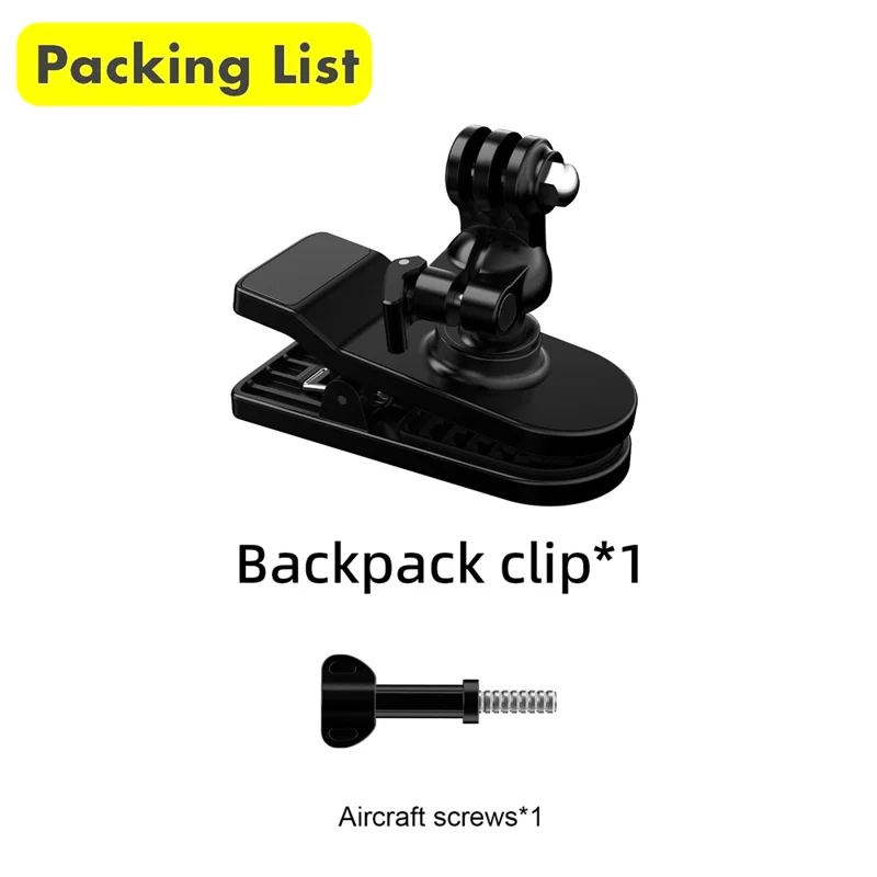 Pour GoPro / Dji / Insta360 Action Caméra 360 Degrés Rotation Backpack Clip Camera Mount Bracket