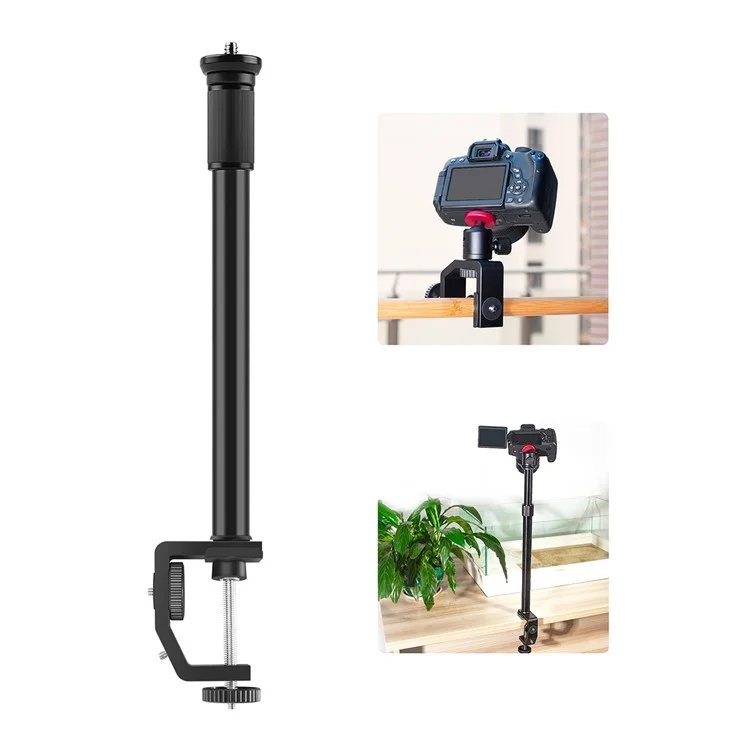 PULUZ PU3063B C-Clamp with Adjustable Center Column Extension Rod, Rod Length 33-60cm