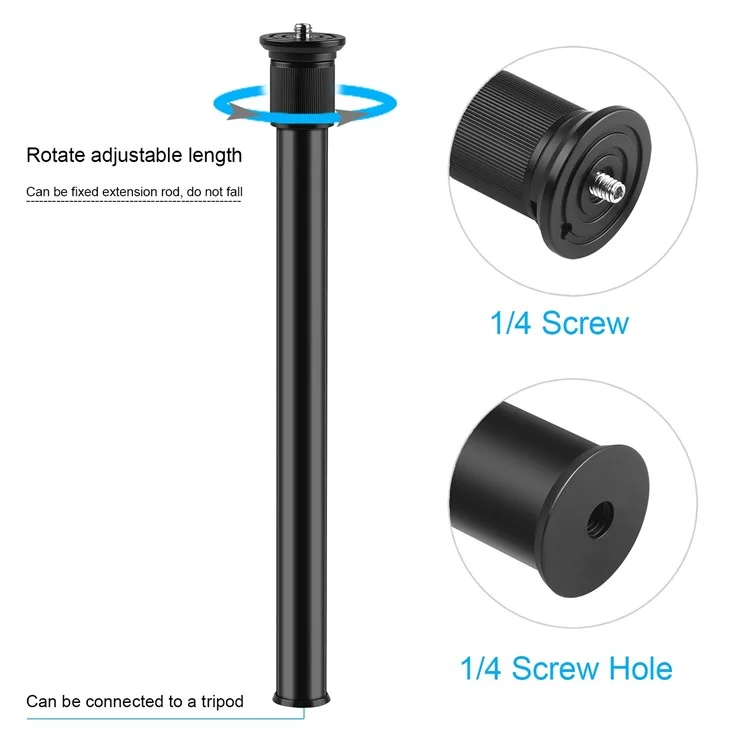 PULUZ PU3063B C-Clamp with Adjustable Center Column Extension Rod, Rod Length 33-60cm