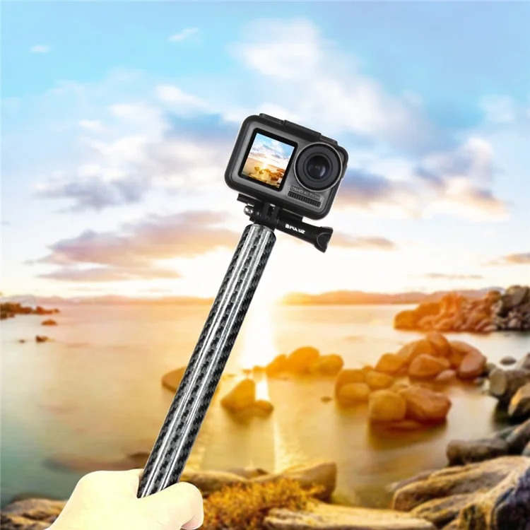 PULUZ PU602 165mm Aluminum Alloy Carbon Fiber Camera Extension Rod