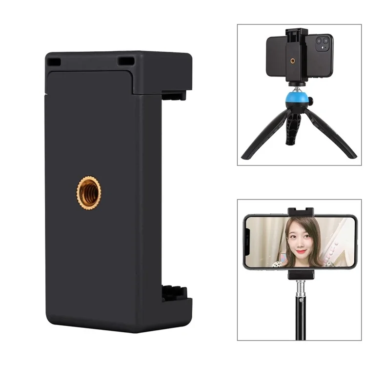 PULUZ PU448 1 / 4 Screw Hole Phone Clamp Tripod Connector Retractable Plastic Phone Clip