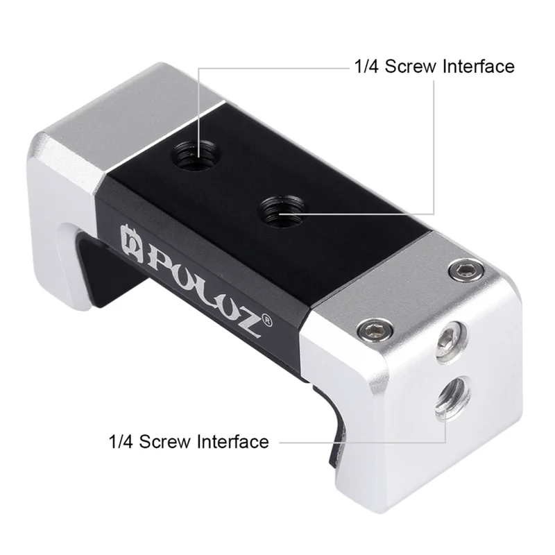 PULUZ PU370 Cold Shoe Adapter Phone Clamp Aluminum Alloy Retractable Phone Clip