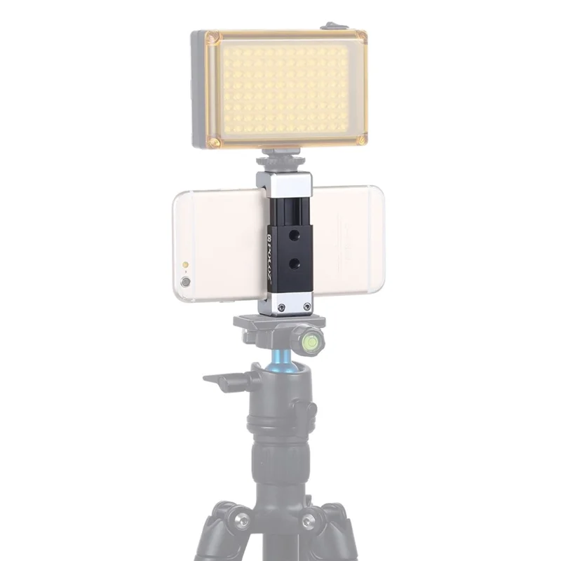 PULUZ PU370 Cold Shoe Adapter Phone Clamp Aluminum Alloy Retractable Phone Clip