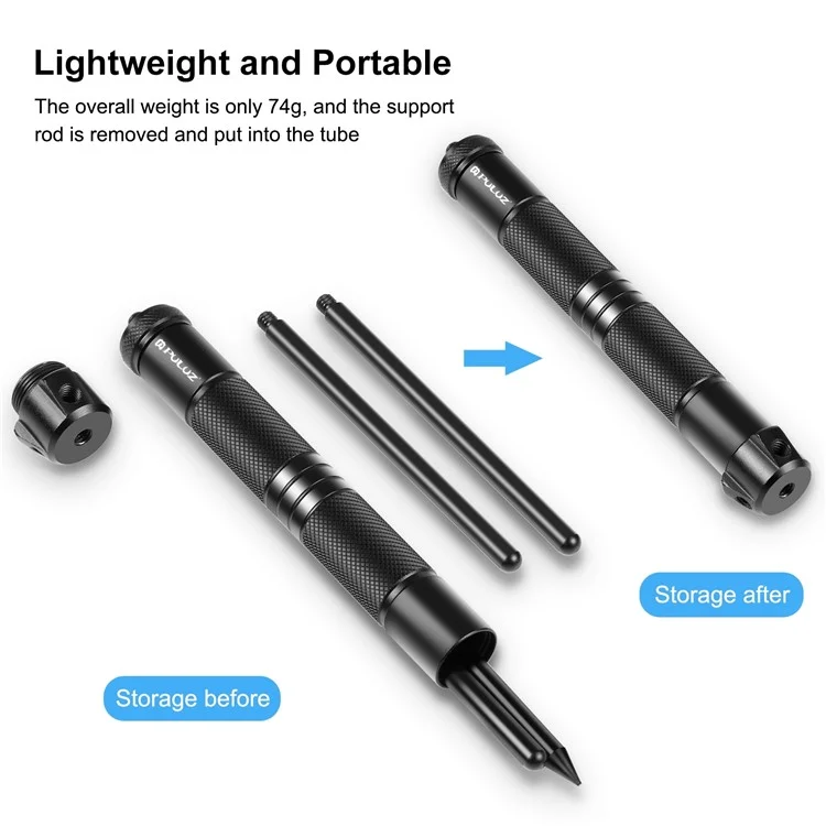 PULUZ PU906 Mini Outdoor Camping Folding Aluminum Alloy Tripod Sports Camera Phone Live Streaming Bracket