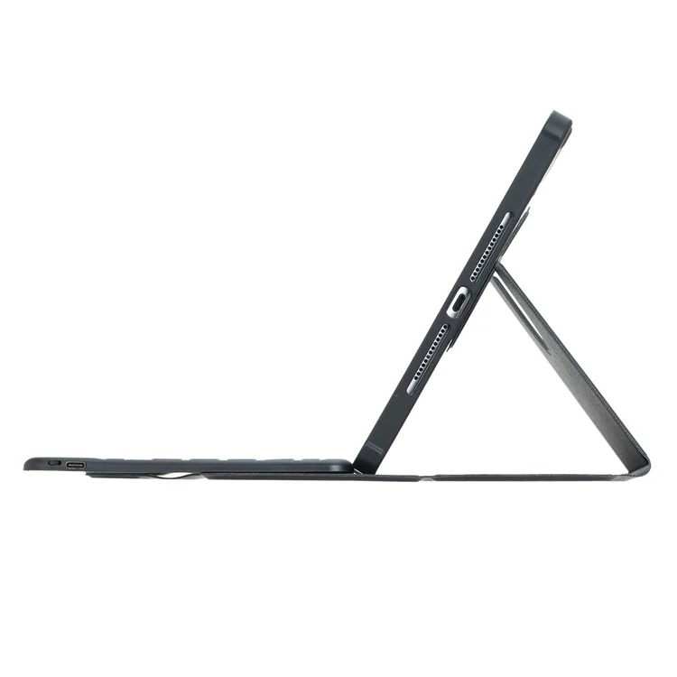 L13-BS For iPad Pro 11 (2024) PU+Acrylic Tablet Rotary Stand Cover with Backlit Bluetooth-compatible Keyboard - Black