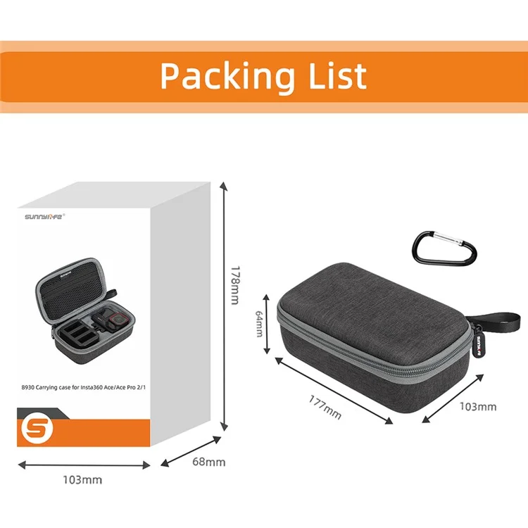 Bolsa de almacenamiento y caja de protección anti-arañazos para la cámara de acción Insta360 Ace Pro 2 / Ace Pro / Ace
