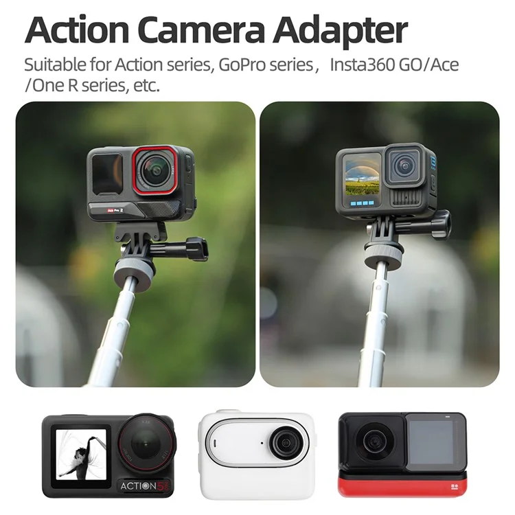 Adaptateur trépied connecteur pour caméra sportive réglable en plastique SUNNYLIFE AD920
