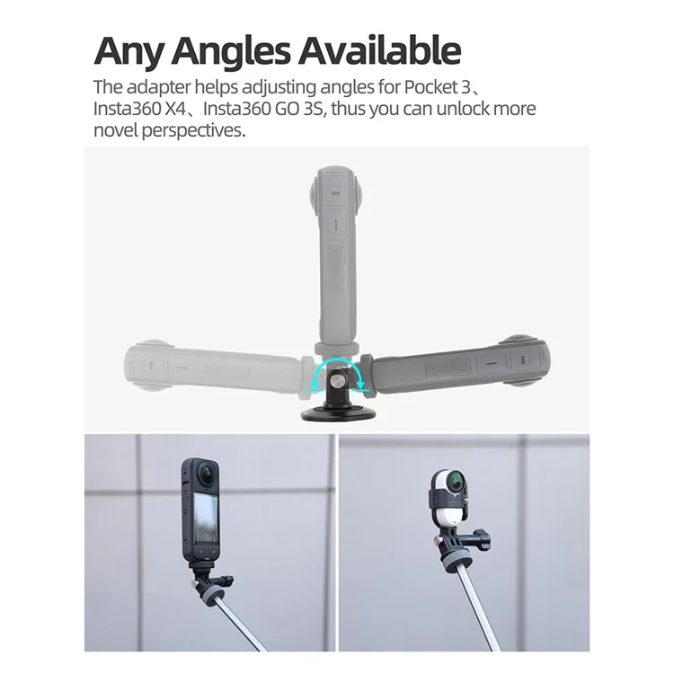 Adaptateur trépied connecteur pour caméra sportive réglable en plastique SUNNYLIFE AD920