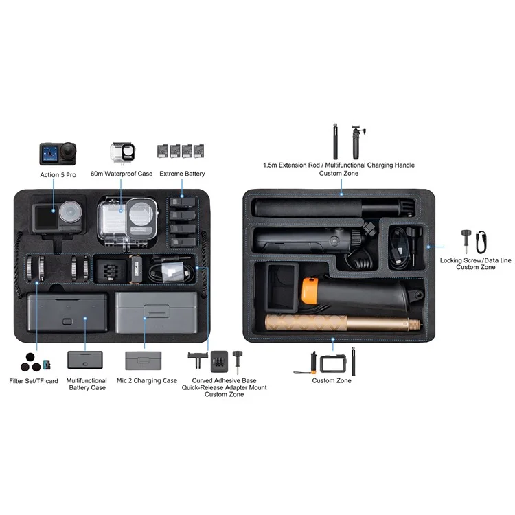 Estuche de transporte impermeable de PP para DJI Osmo Action 5 Pro, caja de almacenamiento STARTRC 1151770.