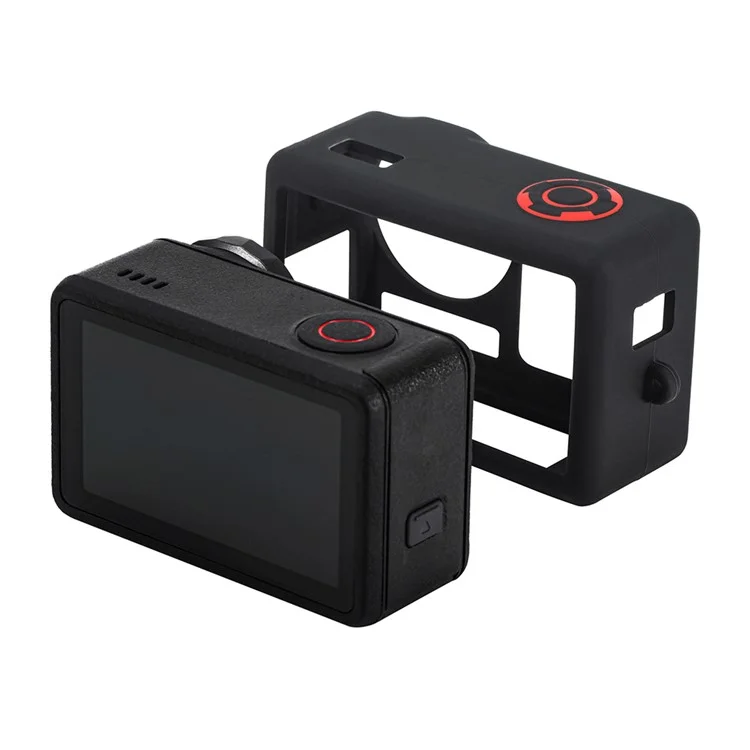 STARTRC для DJI Osmo Action 5 Pro Силиконовый каркас Защитный чехол для спортивной камеры с крышкой объектива - Черный
