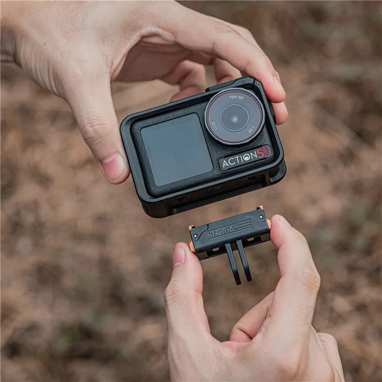 STARTRC 1151916 Base de câmera adaptadora magnética de liberação rápida de plástico para DJI Osmo Action 5 Pro