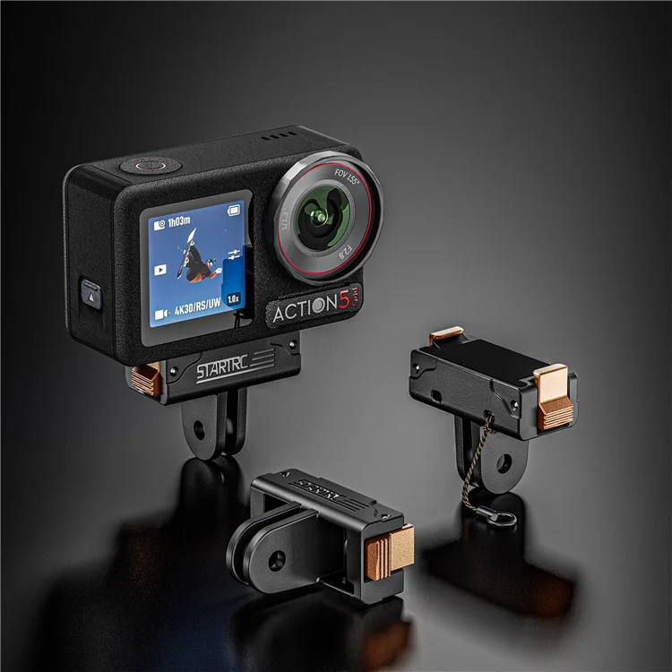 STARTRC 1151916 Base de câmera adaptadora magnética de liberação rápida de plástico para DJI Osmo Action 5 Pro