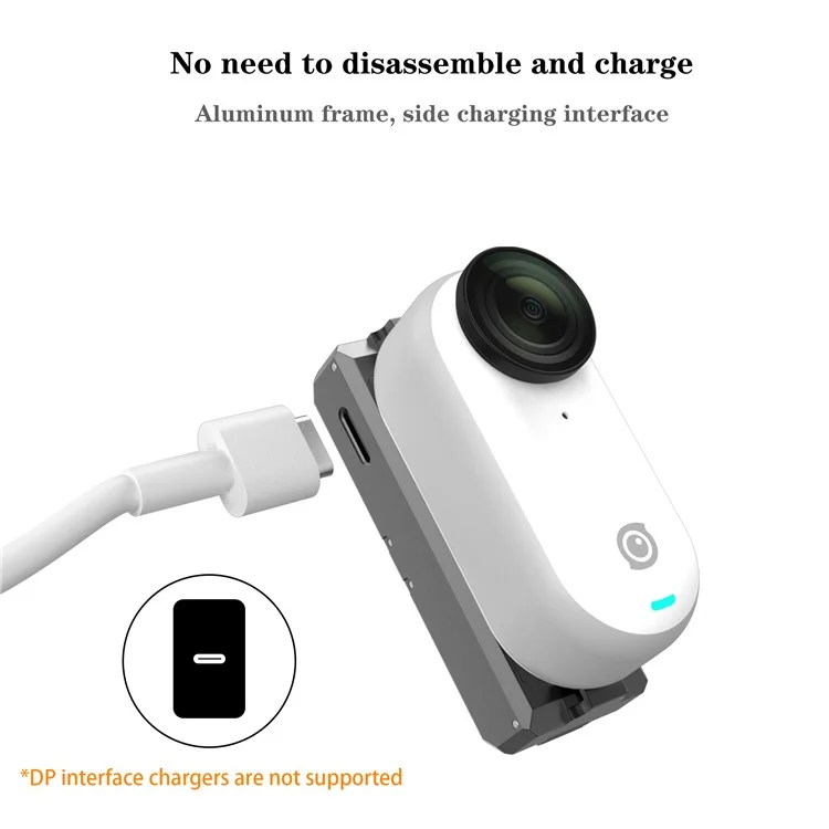 Support magnétique en métal avec port de charge pour Insta360 GO 3S / Go 3