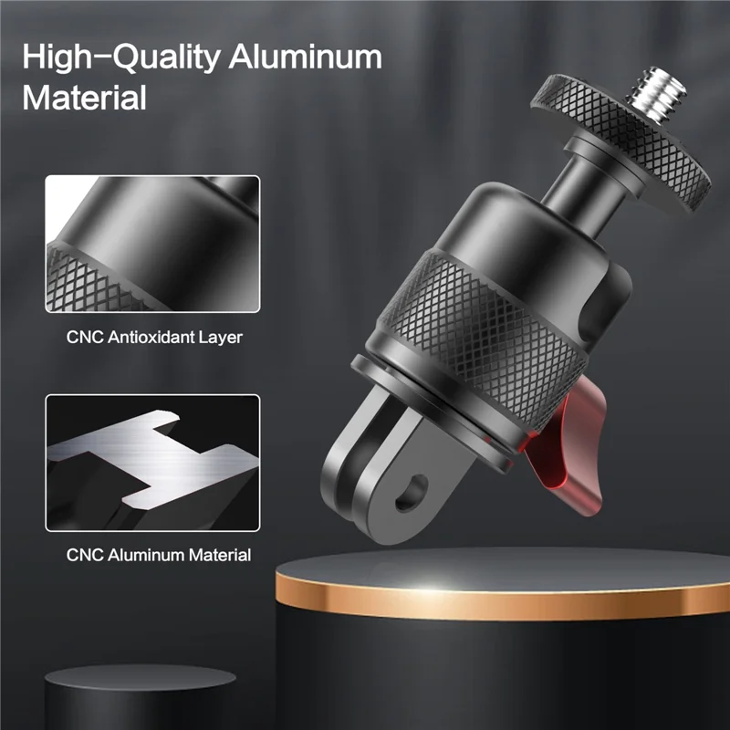 AL36 For GoPro Hero 13 / Hero 12 / Insta360 X4 360 Degree Rotating Aluminum Alloy Camera Mount Adapter