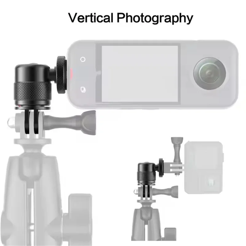 AL36 For GoPro Hero 13 / Hero 12 / Insta360 X4 360 Degree Rotating Aluminum Alloy Camera Mount Adapter
