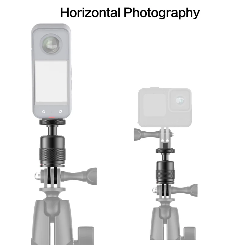AL36 For GoPro Hero 13 / Hero 12 / Insta360 X4 360 Degree Rotating Aluminum Alloy Camera Mount Adapter