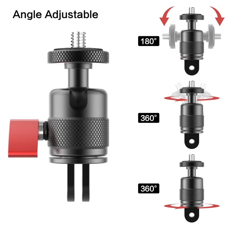 AL36 For GoPro Hero 13 / Hero 12 / Insta360 X4 360 Degree Rotating Aluminum Alloy Camera Mount Adapter