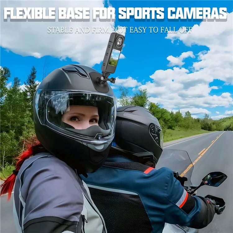 GP383 TPU + Composite Nylon Motorcycle Helmet Camera Mount Adhesive Adapter for GoPro Insta360 - Style 2