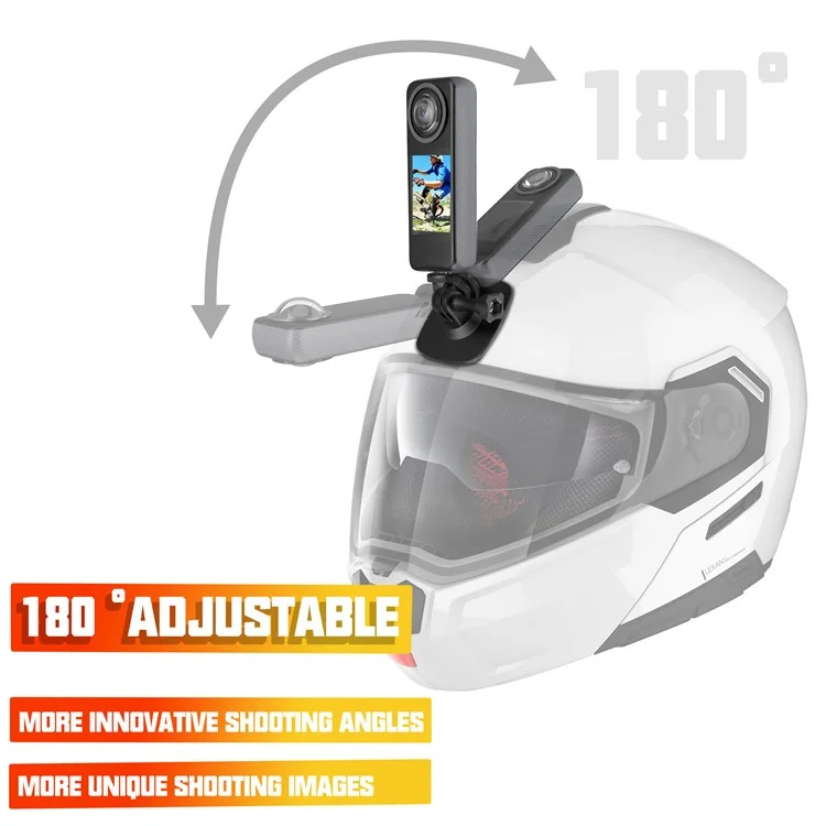 GP383 TPU + Composite Nylon Motorcycle Helmet Camera Mount Adhesive Adapter for GoPro Insta360 - Style 2