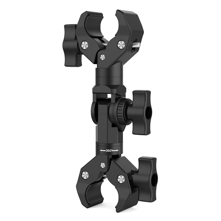 GP384-2 Double Crab Clamps Motorcycle Handlebar 360 Degree Rotatable Fixed Mount for Sports Camera