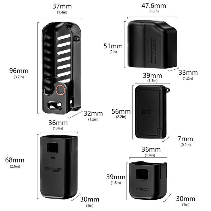 STARTRC 1157055 Für DJI Osmo Pocket 3 5-teiliges Silikon-Schutzkit Gehäuseabdeckung Linse Bildschirm Gewindehandgriff Schutz