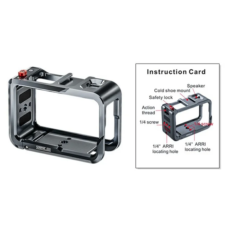 Cage d'extension en métal STARTRC 1145595 pour caméra sportive DJI Osmo Action 5 Pro