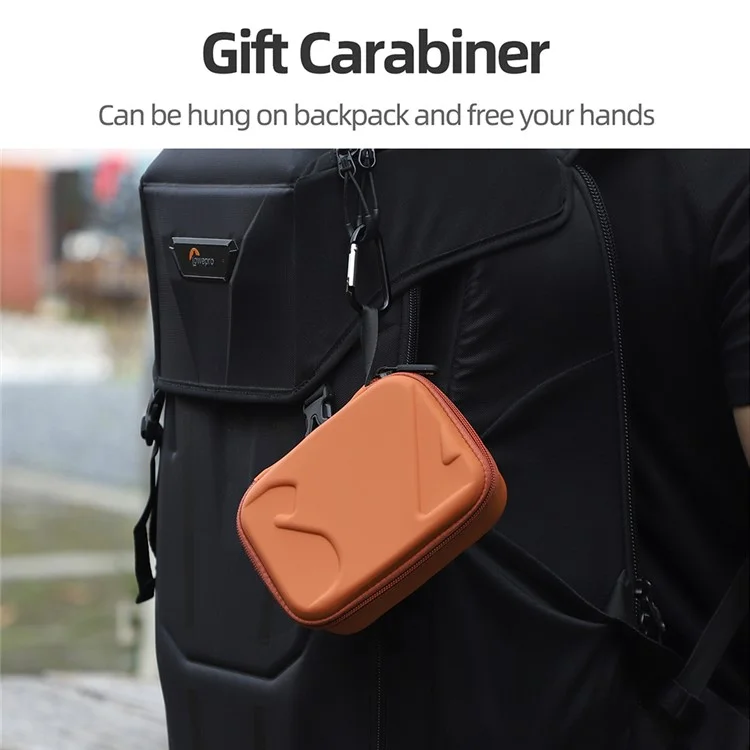 SUNNYLIFE O7P-B984 For DJI Osmo Mobile 7 Pro Storage Case Leather EVA Carrying Bag - Orange